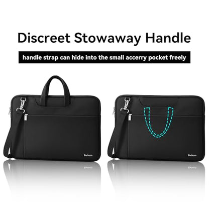 Ferkurn Laptop Case Bag Women Men Computer Sleeve with Shoulder Compatible with HP/Inspiron/Thinkpad/Vivobook/MSI/Surface, 15.6 inch, Black - color: Elegant Black, size: 15.6 inch