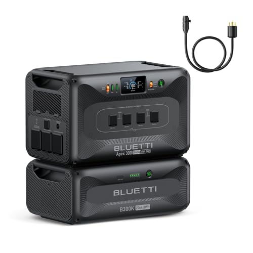 BLUETTI Apex 300 Solar Generator & B300K with TT-30 30A Cable Power Station | 5529.6Wh LiFePO4 Battery Backup with 6 3840W AC Outlets (7680W Surge), 2H Fast Charge, Generator Support for Off-Grid Living - style: BLUETTI Apex 300+B300K+TT-30 30A