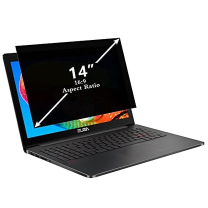 PYS Laptop Privacy Screen Shield 14 Inch, Privacy Screen Protector for 14In Laptop 16:9 Aspect Ratio,Anti Glare/Blue Light/Scratch Compatible with Lenovo/HP Envy/Dell/Acer/Samsung/Asus/Toshiba - size: 14-inch (16:9)