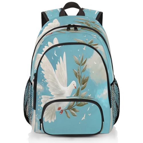 Pigeon Laptop Backpack for Women Men, 18.3 Inch Travel Work Backpacks, Bird Waterproof Computer Casual Daypack Nurse Teacher Bags - color: Multicolor 15