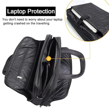 Large Briefcases For Men Canvas Tote Bag 15.6 Inch 17 Inch 19 Inch Laptop Case Work Bags Office Messenger Bag - style: Large Size（17 Inch）