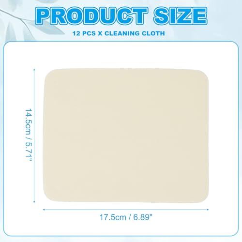 PATIKIL Glasses Cleaning Cloth 6.9" x 5.7", 12 Pcs Microfiber Eyeglasses Cleaner Cloths Soft Suede Wipe Screen for Camera Len Eyeglass Screens Phones Smart Devices, Beige - color: Beige, size: 6.9" x 5.7"