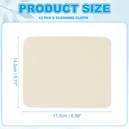 PATIKIL Glasses Cleaning Cloth 6.9" x 5.7", 12 Pcs Microfiber Eyeglasses Cleaner Cloths Soft Suede Wipe Screen for Camera Len Eyeglass Screens Phones Smart Devices, Beige - color: Beige, size: 6.9" x 5.7"