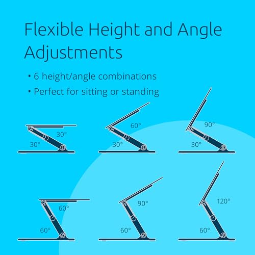 Kensington SmartFit EQ Adjustable Laptop Stand for Desk, Foldable Portable Notebook Holder, Anti-Slip Silicone Tablet Mount for 13"-16" Laptops and Tablets, Black K50427NA