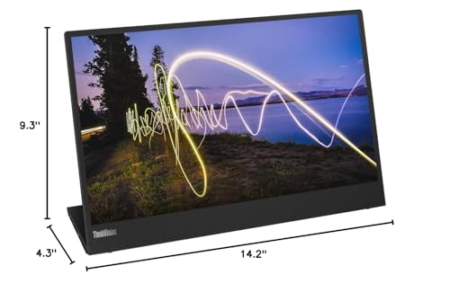 Lenovo ThinkVision M15 15.6" Full HD WLED LCD Monitor - 16:9 - Raven Black