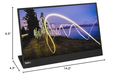 Lenovo ThinkVision M15 15.6" Full HD WLED LCD Monitor - 16:9 - Raven Black