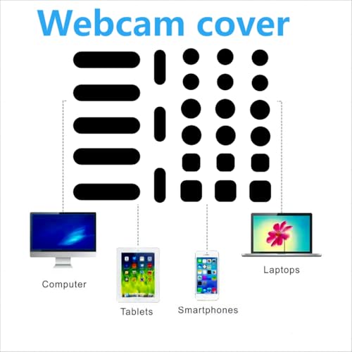 Universal Webcam Cover Stickers - Privacy Protection Accessory, No Residue Application, Safe Screen Closure - Dots,Squares and Bars, 26 Pieces - Black - color: Black30