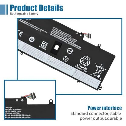 L18C4P71 L18L4P71 L18M4P72 Laptop Battery Replacement for Lenovo ThinkPad X1 Yoga 4th 5th Gen/X1 Carbon 7th 8th Gen Series SB10K97643 02DL006 02DL005 02DL004 SB10K97642 SB10K97644 15.4V 51Wh - size: 9.72*3.68*0.24inch L18L4P71