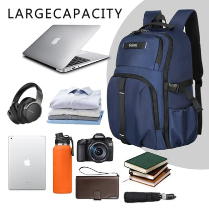 Goloni Airline Approved Travel Backpack 35L - Under Seat Carry On, Water Resistant 15.6 Inch Laptop Compartment for Men Women Work Travel,Blue - color: Blue
