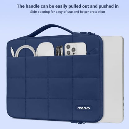 MOSISO Compatible with MacBook Air 13 inch Case M5 2026 M4 M3 M2 2025-2022 | TPU Bumper Hard Shell&Puffy Sleeve Bag&Keyboard Skin&Webcam Cover&Screen Film for MacBook Air 13.6 inch Case, Midnight - color: Midnight