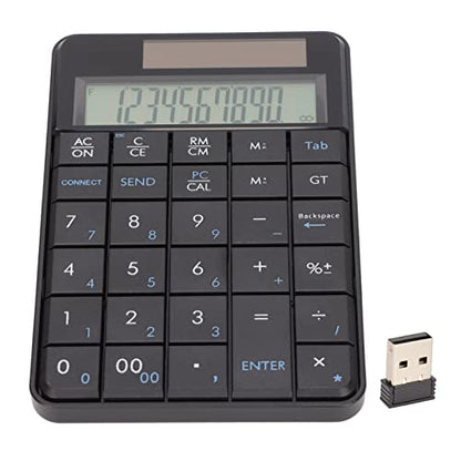 Focket Number Pad, 2.4GHz Wireless Numeric Keypad, Solar Powered Ergonomic 29 Keys USB Number Pad with Plug and Play Portable Design for Laptop PC Desktop Computer