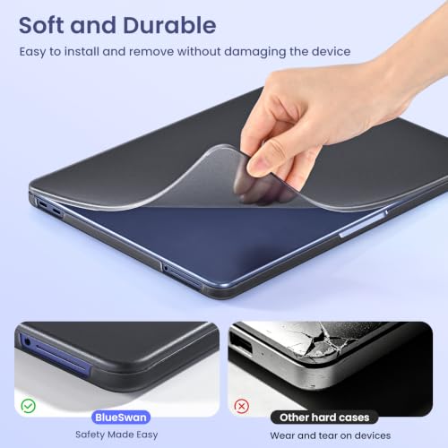 BlueSwan Flexible Case for MacBook Neo 13 inch 2026, Model A3404 A18 Pro | Anti-Scratch Protective Laptop Cover with Grippy Matte Texture, Seamless Fit and Lightweiht, Frosted Black - color: Frosted Black, size: Neo 13-inch (2026)
