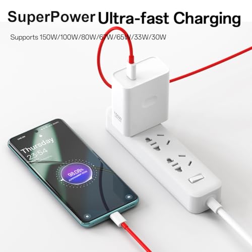 150W 100W 80W Super Fast Wall Charger Block Compatible for Oneplus | for One Plus 15 15R 13 12 13R 12R 11 10T 10R Nord CE4 3 4 Pad Open,65W PD PPS for MacBook Laptop,3.3ft USB C to C Cable