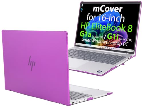 mCover Case Only Compatible for 2025～2026 16" HP EliteBook 8 G1a (AMD) | G1i (Intel) 16 inch Windows Notebook AI PC (Not for Other HP Models)- Purple - color: Purple