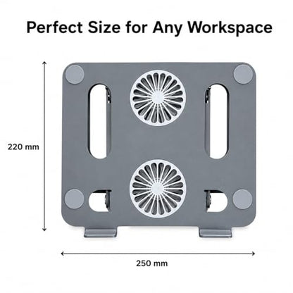 Adjustable Laptop Stand for Desk,Office and Home Foldable Laptop Riser Holder with Cooling Fan