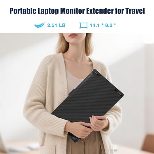 KEFEYA Laptop Screen Extender, 14" 1080P FHD IPS Laptop Monitor Extender for Home Office, Dual Travel Monitor for Laptops 13-17.3", USB-C HDMI Plug-Play for macOS Windows PS Switch Xbox Phone Pad - size: 14" Dual Monitor