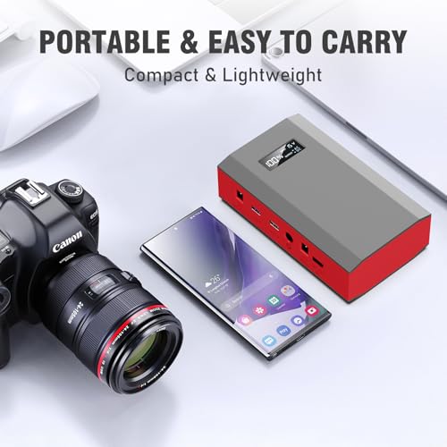 Portable Solar Power Station with Solar Panel, 120W Solar Power Bank Generator with USB C, Portable Power Bank with AC Outlet 110V for Laptop Smart Devices Home RV Outdoor Camping with 30W Panel