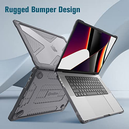 Fintie Case for MacBook Pro 16 Inch A3429 A3428 A3403 A3186 A2991 A2780 A2485 (2026-2021) - Heavy Duty Rugged Hard Shell Cover for MacBook Pro 16" M5/M4/M3/M2/M1 Chip, Gray - color: Gray