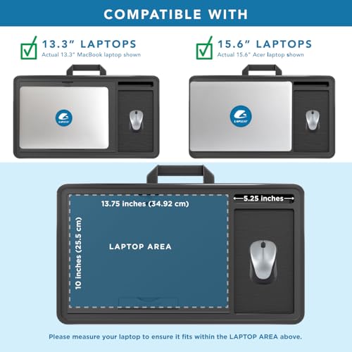 LAPGEAR Ergonomic Pro Lap Desk - Black, Fits 15.6" Laptops - color: Black, size: Ergonomic Pro 2.0