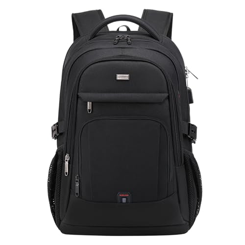 17 Inch Laptop Backpack for Travel Water Resistant College Backpack for Men Women Laptop Bag with USB Charging Port,Black - color: Black-z