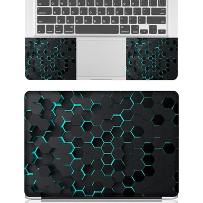 12.1-15.6 Inch Laptop Skin Decal, Universal Reusable Vinyl Laptop Cover Sticker, Waterproof Art Decal Protector in Black Honeycomb - color: Black Honeycomb