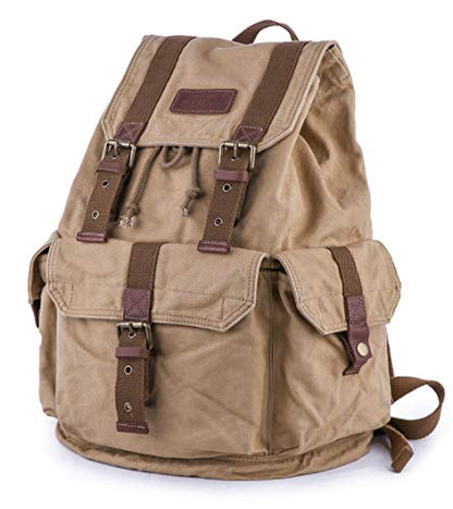 GOOTIUM 21101KA-S Specially High Density Thick Canvas Backpack Rucksack, Khaki Small - color: Khaki, size: Small