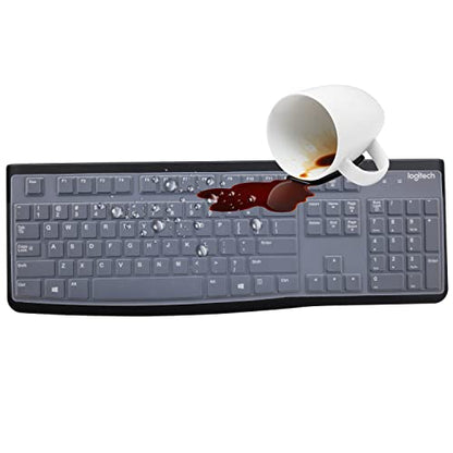 MUBUY Keyboard Cover Skin Protector for Logitech MK120 K120 Wired Keyboard, Keyboard Protective Skin US Layout (NOT Fit Other Model Keyboards)-Clear - color: Clear