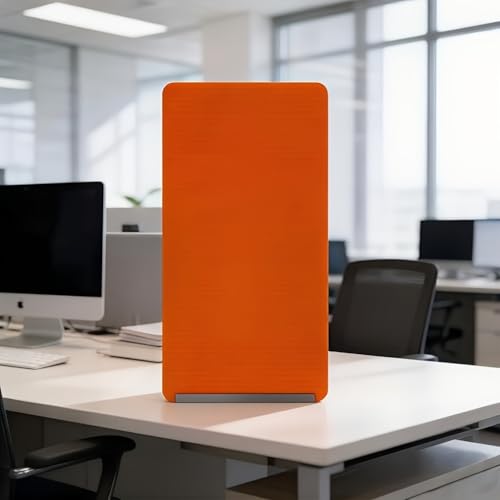 Foldable Stand with Inner Aluminum Sheet, Compatible with Phones, Tablets, and Laptops (Orange) - color: orange