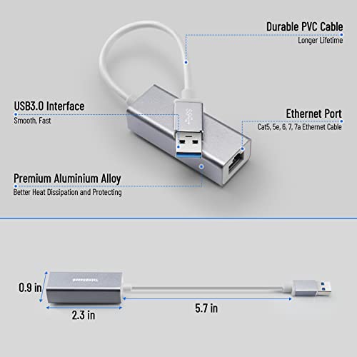 4-Port USB 3.0 Hub and USB Megabit Ethernet Adapter