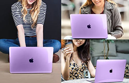 CISSOOK Cover for MacBook Pro 13 Inch Case Purple 2025-2020 Release | 4in1 Set Plastic Hard Shell Case with Keyboard Cover for Pro 13 M1 M2 A2251 A2289 A2338 - Purple - color: Purple