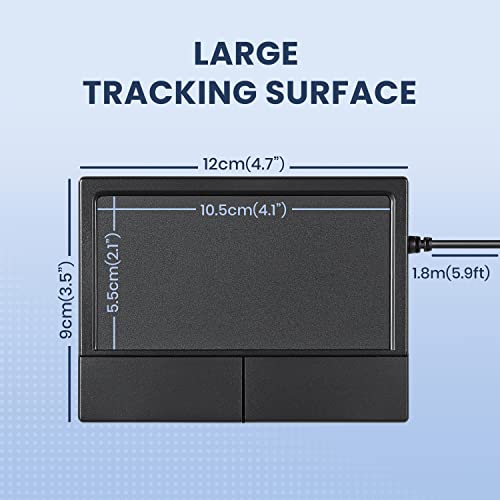 Perixx PERIPAD-504 Wired USB Touchpad, Portable Trackpad for Desktop and Laptop User, Large Size,Big - size: Big - Wired
