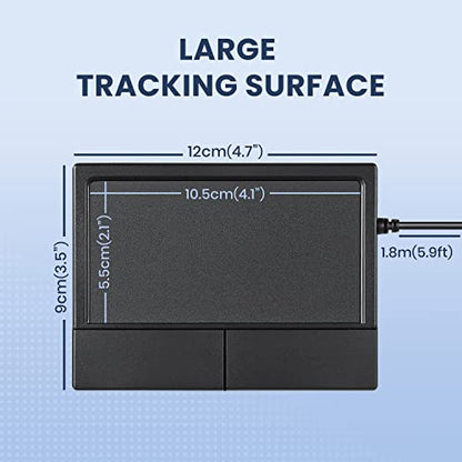 Perixx PERIPAD-504 Wired USB Touchpad, Portable Trackpad for Desktop and Laptop User, Large Size,Big - size: Big - Wired