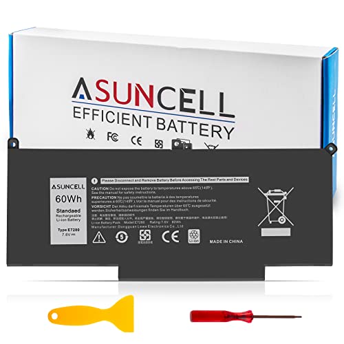 ASUNCELL F3YGT 60Wh 7480 Laptop Battery for Dell Latitude 7490 7390 7280 7290 7380 E7490 12 7000 7290/13 7000 P29S002/14 7000 Series P73G P73G001 P73G002 DM3WC - size: F3YGT