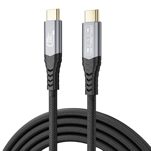 80Gbps USB c Data Transfer Cable 10FT for Thunderbolt 5 Cable,USB4 Gen4 for Thunderbolt 4,16K@60Hz/Dual 8K@60Hz, 240W, for MacBook Pro,Hub,Dock,eGPU,Laptops,Display USB c Monitor 10FT/3m - size: 10FT/3m