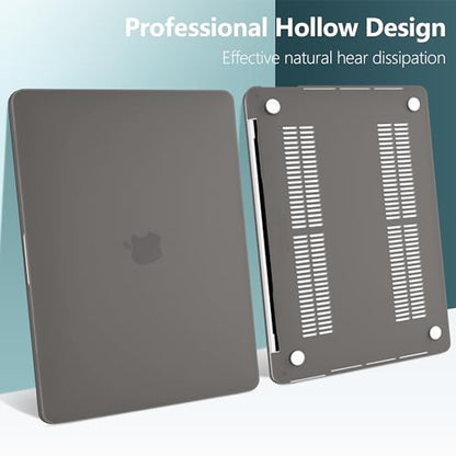 for MacBook Pro 13 inch Case 2023 2022 2021 2020 Release Model: A2338 M2/M1 A2289 A2251 with Touch Bar & Touch ID, Frosted Matte Plastic Hard Shell Case & Keyboard Cover, Gray - color: Gray