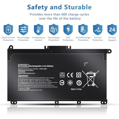 HT03XL Battery for HP L11119-855 Battery Replacement for HP Pavilion 14-CE 14-CF 14-DF 15-CS 15-DA 15-DB 15-DW 17-by 17-CA Series 14M-DH0003DX 14M-DH1003DX 15T-DA000 15T-CS200 LPD1071 15-DB0004DX - size: HT03XL for HP