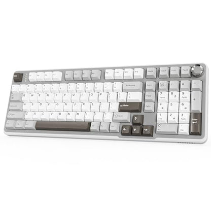 Wireless Mechanical Gaming Keyboard, Tri-Mode Connectivity (Bluetooth 5.0/2.4GHz/USB-C), Hot-Swappable, RGB Backlit,101-Key Layout Keyboard with Volume Knob for PC, Laptop, Tablet