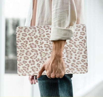 for MacBook Neo Case 13-inch 2026 A3404, White Leopard Print | Textured Cheetah Leather Laptop Cover with Logo Cutout, Slim Two-Piece Snap On Shell Includes Matching Keyboard Cover - color: Leopard White