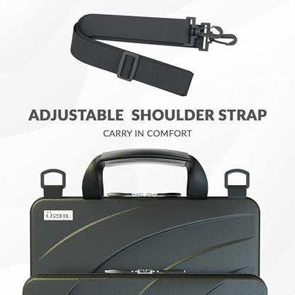 11-11.6 Inch Always-on Chromebook Protective Hard Shell Case Cover with Pouch and Shoulder Strap, Fits MacBook Neo 13 inch - color: Black PU