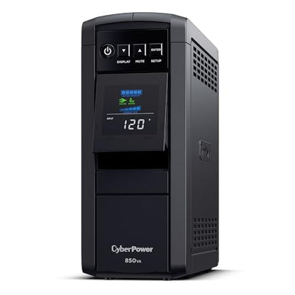 CyberPower CP850PFCLCD PFC Sinewave UPS Battery Backup and Surge Protector | 850va/510w Pfc Sine Wave Ups, 10 Outlets, Avr, Color LCD, 12v/9ah Battery, Energy Star - size: 850VA, style: Mini-Tower