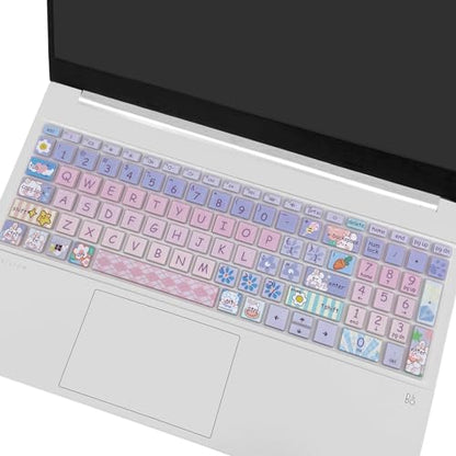 Cute Silicone Keyboard Cover for 15.6’’ HP Pavilion & HP Laptop 15-eg 15t-eg 15-eh 15-er Series, HP Laptop 17 17-cn 17-cp 17z-cp Series, Cute Bunny - color: Cute Bunny