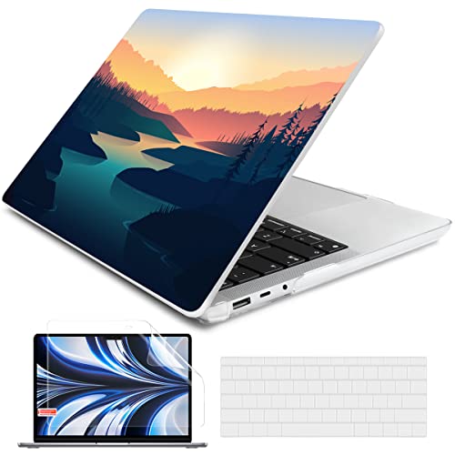 Batianda Case for 13.5" Microsoft Surface Laptop 5 4/3 with Metal Palm Rest Model 1951, Landscape Series Designed Protective Plastic Hardshell & Keyboard Cover & Screen Protector, Dawn - color: Dawn, size: with Metal Palm Rest