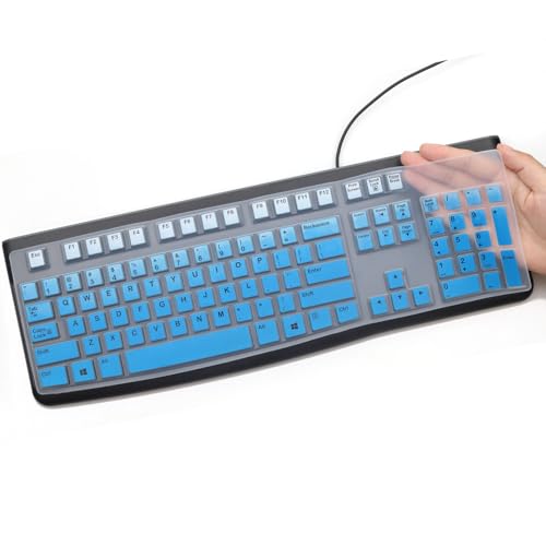 MUBUY Keyboard Cover & Skin Protector for Logitech MK120 - keyboard Protective Skin, US Layout - color: Gradual Blue