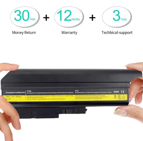 LQM® 40Y6797 Laptop Battery for Lenovo IBM ThinkPad T60 R60 | for IBM ThinkPad T40 T41 T41p T42 T43 R50 R50e R50p R51 R52 Lenovo notebooks IBM: 40Y6799, FRU 42T4504, FRU 42T4513, - color: T60