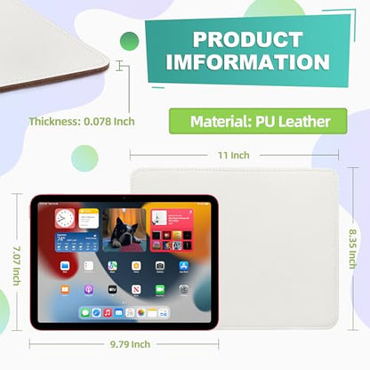 Mouse Pad, PU Mouse Pad，Leather Mouse Pad with Stitched Edge Micro-Fiber Base with Non-Slip Waterproof，Mouse Pad for Computers，Laptop, 8x11Inch (Lily White) - color: Lily white, size: 8L x 11W inches