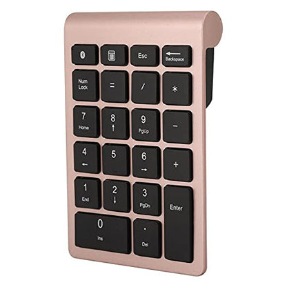 Sanpyl 22 Keys Numeric Keypad, Bluetooth Mini Keyboard, Financial Accounting Number Pad, for Laptop Desktop, PC(Rose Gold) - color: Rose gold
