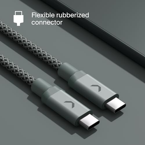 Clemm USB C to USB C Cable 100W 6.5ft, USB 3.2 Fast Charging Nylon Braided, Data Transfer & Video Output, Compatible with iPhone 17/16/15, Samsung Galaxy S25/S24, iPad Pro, MacBook Pro, Muted Gray - color: Muted Gray, size: 6.5ft, style: USB-C to USB-C