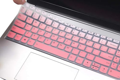 Silicone Keyboard Skin Cover Compatible with Lenovo V15 G5 G4 G3 G2, IdeaPad 1 1i 15.6 15IJL7 15ADA07 15IAU7 15ALC7, IdeaPad 3i 15ITL6 2023, IdeaPad Slim 5 16, IdeaPad Flex 5 5i 16" (Ombre Pink) - color: Ombre PInk