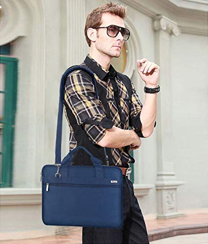Voova Laptop Bag 17 17.3 Inch, 360° Protective Laptop Case Sleeve with Shoulder Strap Compatible with 17-18 Inch Lenovo Asus Acer Dell Hp, Waterproof Computer Bag Slim Briefcase for Men Women, Blue - color: Blue, size: 17-17.3 inch