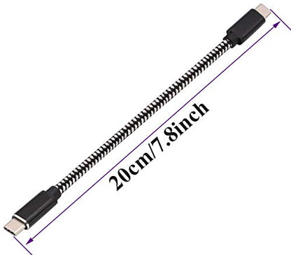 100W/5A USB-C to USB-C 3.1 Male Gen 2 (10Gbps) Connector Extension Cable, Supports Charging, Data, Audio, Video Cable for New MacBook, Samsung Galaxy S8, S9, S10(0.2M)